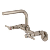 Kingston Brass KS812PN Concord 8-Inch Adjustable Center Wall Mount Kitchen Faucet, Polished Nickel