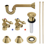 Kingston Brass CC53307VKB30 Traditional Plumbing Sink Trim Kit with P-Trap and Drain, Brushed Brass