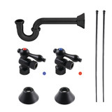 Kingston Brass CC53300LKB30 Traditional Plumbing Sink Trim Kit with P-Trap, Matte Black