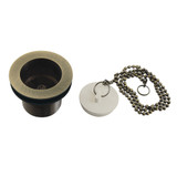 Kingston Brass DSP15AB 1-1/2" Chain and Stopper Tub Drain with 1-1/2" Body Thread, Antique Brass