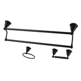 Kingston Brass BAK175348MB Heritage 3-Piece Bathroom Accessory Set, Matte Black