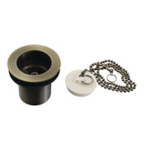 Kingston Brass  DSP20AB 1-1/2" Chain and Stopper Tub Drain with 2" Body Thread, Antique Brass