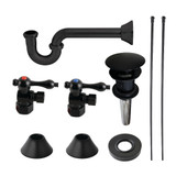 Kingston Brass CC43100VOKB30 Traditional Plumbing Sink Trim Kit with P-Trap and Overflow Drain, Matte Black