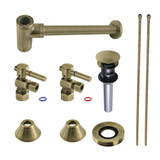 Kingston Brass CC53303DLVOKB30 Modern Plumbing Sink Trim Kit with Bottle Trap and Overflow Drain, Antique Brass