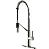 Vigo VG02027STK1 Livingston Magnetic Kitchen Faucet With Cfiber Technology And Deck Plate In Stainless Steel