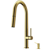 Vigo VG02029MGK5 Greenwich Kitchen Faucet With Braddock Soap Dispenser In Matte Brushed Gold