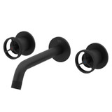 Vigo Cass Two-Handle Wall Mount Bathroom Faucet In Matte Black