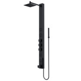 Vigo Bowery 4 In. Shower Massage Panel With Square Waterfall Shower Head And Tub Filler In Matte Black