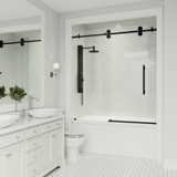 Vigo 60-Inch Elan Adjustable Frameless Sliding Tub Door In Matte Black