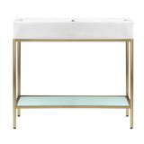 Swiss Madison SM-BV73G Pierre 40" Single, Freestanding, Open Shelf, Gold Metal Frame Bathroom Vanity With Sink Swiss Madison SM-BV73G Pierre 40" Single, Freestanding, Open Shelf, Gold Metal Frame Bathroom Vanity With Sink
