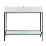 Swiss Madison SM-BV73MB Pierre 40" Single, Freestanding, Open Shelf, Matte Black Metal Frame Bathroom Vanity With Sink Swiss Madison SM-BV73MB Pierre 40" Single, Freestanding, Open Shelf, Matte Black Metal Frame Bathroom Vanity With Sink