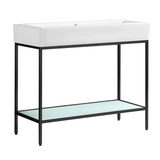 Swiss Madison SM-BV73MB Pierre 40 Single, Freestanding, Open Shelf, Matte Black Metal Frame Bathroom Vanity