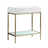 Swiss Madison SM-BV72G Pierre 32 Single, Freestanding, Open Shelf, Gold Metal Frame Bathroom Vanity With Sink Swiss Madison SM-BV72G Pierre 32 Single, Freestanding, Open Shelf, Gold Metal Frame Bathroom Vanity With Sink