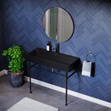 Swiss Madison SM-CS784 Claire 40" Matte Black Basin Console Sink with Black Legs