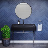 Swiss Madison SM-CS764 Claire 40" Matte Black Basin Console Sink with Chrome Legs