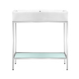 Swiss Madison SM-BV72C Pierre 32 Single, Freestanding, Open Shelf, Chrome Metal Frame Bathroom Vanity With Sink