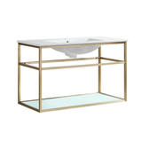 Swiss Madison SM-BV553G Pierre 36" Single, Open Shelf, Gold Metal Frame Bathroom Vanity With Sink