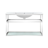 Swiss Madison SM-BV553C Pierre 36" Single, Open Shelf, Chrome Metal Frame Bathroom Vanity With Sink Swiss Madison SM-BV553C Pierre 36" Single, Open Shelf, Chrome Metal Frame Bathroom Vanity With Sink