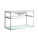 Swiss Madison SM-BV553C Pierre 36" Single, Open Shelf, Chrome Metal Frame Bathroom Vanity With Sink Swiss Madison SM-BV553C Pierre 36" Single, Open Shelf, Chrome Metal Frame Bathroom Vanity With Sink