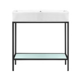 Swiss Madison SM-BV72MB Pierre 32 Single, Freestanding, Open Shelf, Matte Black Metal Frame Bathroom Vanity With Sink Swiss Madison SM-BV72MB Pierre 32 Single, Freestanding, Open Shelf, Matte Black Metal Frame Bathroom Vanity With Sink