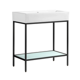 Swiss Madison SM-BV72MB Pierre 32 Single, Freestanding, Open Shelf, Matte Black Metal Frame Bathroom Vanity With Sink Swiss Madison SM-BV72MB Pierre 32 Single, Freestanding, Open Shelf, Matte Black Metal Frame Bathroom Vanity With Sink