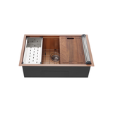 Swiss Madison SM-KU800RG Tourner 30" x 19" Stainless Steel, Single Sink, Undermount Kitchen Workstation Sink - Rose Gold