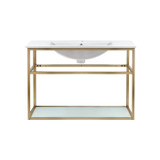Swiss Madison SM-BV556G Pierre 30" Single, Open Shelf, Gold Metal Frame Bathroom Vanity With Sink Swiss Madison SM-BV556G Pierre 30" Single, Open Shelf, Gold Metal Frame Bathroom Vanity With Sink