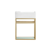 Swiss Madison SM-BV551G Pierre 19.5" Single, Open Shelf, Gold Metal Frame Bathroom Vanity With Sink Swiss Madison SM-BV551G Pierre 19.5" Single, Open Shelf, Gold Metal Frame Bathroom Vanity With Sink