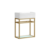 Swiss Madison SM-BV551G Pierre 19.5" Single, Open Shelf, Gold Metal Frame Bathroom Vanity With Sink Swiss Madison SM-BV551G Pierre 19.5" Single, Open Shelf, Gold Metal Frame Bathroom Vanity With Sink