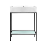 Swiss Madison SM-BV71MB Pierre 24 Single, Freestanding, Matte Black Metal Frame Bathroom Vanity