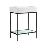 Swiss Madison SM-BV71MB Pierre 24 Single, Freestanding, Matte Black Metal Frame Bathroom Vanity