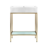 Swiss Madison SM-BV71G Pierre 24 Single, Freestanding, Open Shelf, Gold Metal Frame Bathroom Vanity With Sink Swiss Madison SM-BV71G Pierre 24 Single, Freestanding, Open Shelf, Gold Metal Frame Bathroom Vanity With Sink