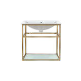 Swiss Madison SM-BV552G Pierre 24" Single, Open Shelf, Gold Metal Frame Bathroom Vanity With Sink Swiss Madison SM-BV552G Pierre 24" Single, Open Shelf, Gold Metal Frame Bathroom Vanity With Sink