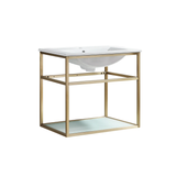 Swiss Madison SM-BV552G Pierre 24" Single, Open Shelf, Gold Metal Frame Bathroom Vanity With Sink Swiss Madison SM-BV552G Pierre 24" Single, Open Shelf, Gold Metal Frame Bathroom Vanity With Sink