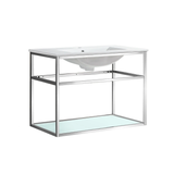Swiss Madison SM-BV556C Pierre 30 Single, Open Shelf, Chrome Metal Frame Bathroom Vanity With Sink Swiss Madison SM-BV556C Pierre 30 Single, Open Shelf, Chrome Metal Frame Bathroom Vanity With Sink