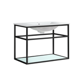 Swiss Madison SM-BV556MB Pierre 30 Single, Open Shelf, Matte Black Metal Frame Bathroom Vanity With Sink