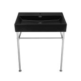 Swiss Madison SM-CS762 Claire 30" Matte Black Basin Console Sink with Chrome Legs