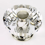 JVJ Polished Nickel 60 mm (2 3/8") Diamond Cut 31% Leaded Crystal Door Knob - 36814