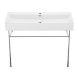 Swiss Madison SM-CS714 Claire 40" White Basin Console Sink with Chrome Legs