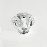 JVJ Chrome 40 mm (1 9/16") Diamond Cut 31% Leaded Crystal Door Knob - 36726