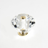 JVJ 24 K Gold Plated 40 mm (1 9/16") Diamond Cut 31% Leaded Crystal Door Knob - 36724