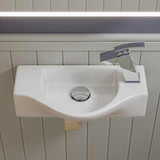 Alfi ABC114 White 18" x 10" Small Wall Mounted Ceramic Sink with Faucet Hole