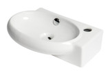ALFI White 17" x 11" Small Wall Mounted Ceramic Sink with Faucet Hole - ABC117
