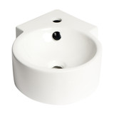 ALFI White 17" x 12" Tiny Corner Wall Mounted Ceramic Sink with Faucet Hole - ABC121