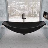 ALFI Black Matte 79" Acrylic Suspended Wall Mounted Hammock Bathtub - HammockTub1-BM