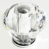 JVJ Chrome 30 mm (1 3/16") Diamond Cut 31% Leaded Crystal Door Knob - 36526