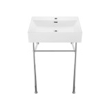 Swiss Madison  SM-CS711 Claire 24" White Basin Console Sink with Chrome Legs