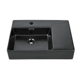 Swiss Madison SM-WS322MB St. Tropez 24 x 18 Ceramic Wall-Mount Sink with Left Side Faucet Mount, Matte Black