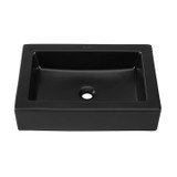 Swiss Madison SM-VS282MB Voltaire Ceramic Rectangle Vessel Sink, Matte Black