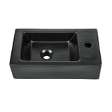 Swiss Madison SM-WS316MB Voltaire 19.5 x 10 Rectangular Ceramic Wall Hung Sink with Right Side Faucet Mount, Matte Black